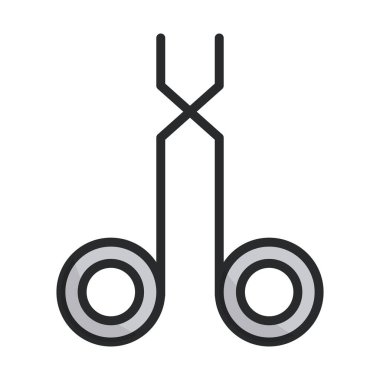 cerrahi makas sağlık ekipmanları tıbbi hat ve ikon doldurma