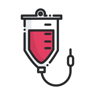 İlaç tedavisinde kullanılan sağlık ekipmanlarını alın ve ikonu doldurun