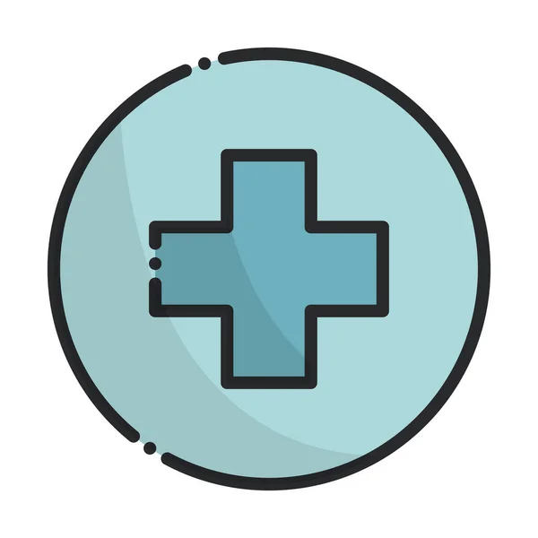 Medicine cross health care medical line and fill icon — стоковый вектор