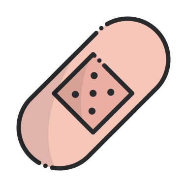 yara bandı sağlık ekipmanları tıbbi hat ve doldurma simgesi