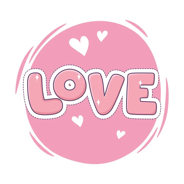Amor corazones romántico parche insignia de moda etiqueta engomada decoración icono — Vector de stock