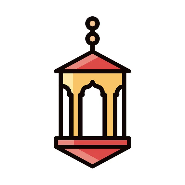 Орнамент фонаря eid мубарак исламистской религиозной линии празднования и заполнить икону — стоковый вектор