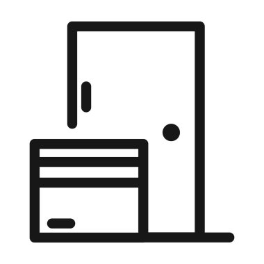 kargo hizmeti lojistik karton kutusunu kapı çizgisi biçiminde simgeye dönüştür