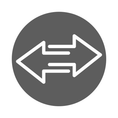 Farklı yönlere bakan iki ok blok biçim simgesi