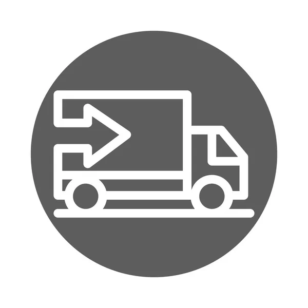 Kargo hizmeti lojistik kamyon taşıma blok biçimi simgesi — Stok Vektör