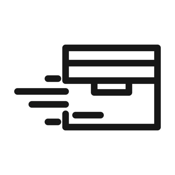 Livraison rapide fret service logistique paquet ligne style icône — Image vectorielle