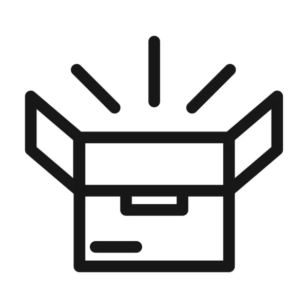 Caja de cartón abierta entrega servicio de carga línea logística icono de estilo — Vector de stock