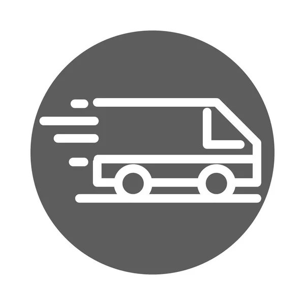 Lieferung Frachtdienst Logistik schnell kommerzielle LKW Block Stil-Ikone — Stockvektor