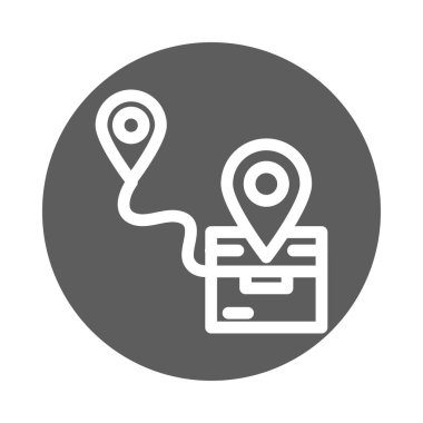 kargo hizmeti lojistik kutucuğu GPS navigasyon engelleyici biçim simgesi