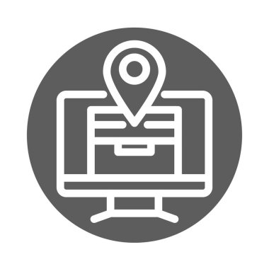 kargo hizmeti lojistik karton kutu konumu çevrimiçi bilgisayar bloğu simgesi