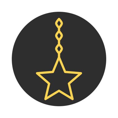 asılı yıldız süsü bayram bayramı dini kutlama bloğu ve çizgi simgesi