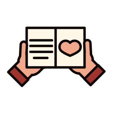 Babalar günün kutlu olsun, tebrik kartı ile eller sevgi dolu kutlama sırası ve ikonu doldur