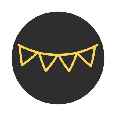 Flamalar dekorasyon süsleme kutlaması blok ve satır simgesi