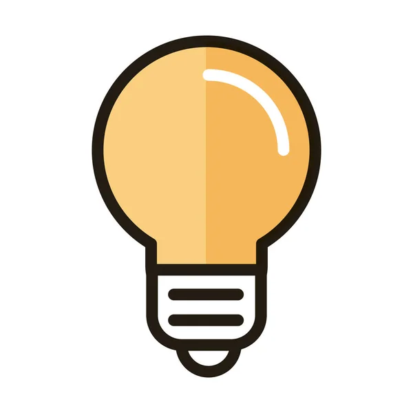 電球アイデア創造性インターネットウェブ技術インターフェイスラインと塗りつぶしスタイルのアイコン — ストックベクタ