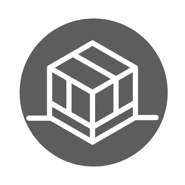 Dodávka nákladní služby logistický karton box blok styl ikona — Stockový vektor