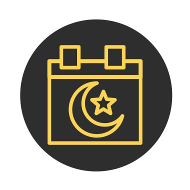 Müslüman takvimi bayram mübarek İslami dini kutlama bloğu ve çizgi simgesi