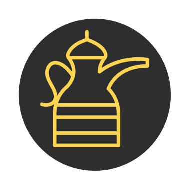 geleneksel çaydanlık bloğu ve çizgi simgesi