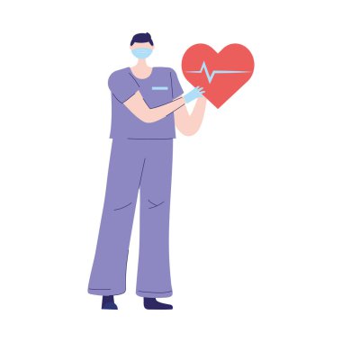 Teşekkürler doktor hemşireler, kalp atışı olan erkek hemşire.