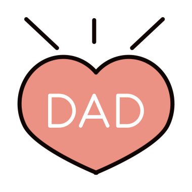 Babalar günün kutlu olsun, babalar günü. Yazı, kalp, kutlama cümlesi ve ikon doldur.