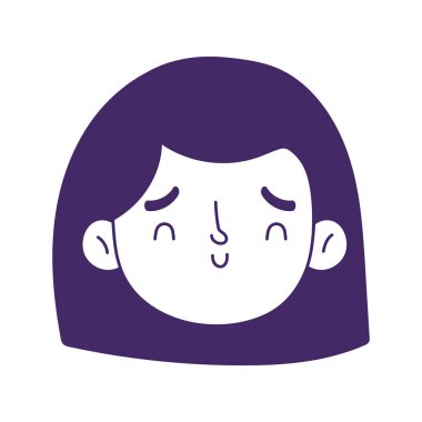 kız yüzü karakteri beyaz arkaplanda izole edilmiş simge