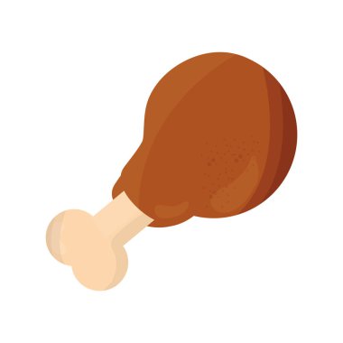 Kızarmış tavuk budu fast food tarzı simge