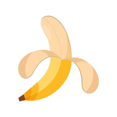 Soyulmuş muz, tropikal meyve, besin düzlüğü simgesi.