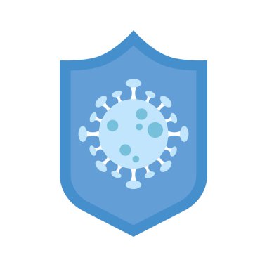 Tıbbi kalkan koronavirüs covid 19 pandemik amblem simgesi