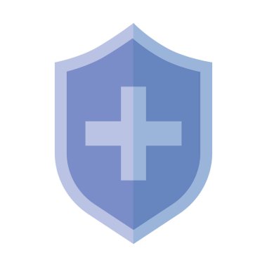 Tıbbi kalkan koruması acil durum sembolü izole edilmiş simge