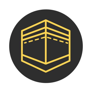 Mekke hac bayramı Mübarek Arap kutlaması bloğu ve çizgi simgesi