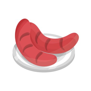 Sosisler ızgara fast food tarzı simge.