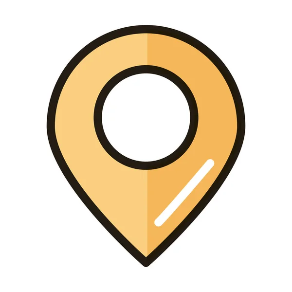 GPS ubicación de navegación pin internet tecnología web interfaz línea e icono de estilo de relleno — Vector de stock