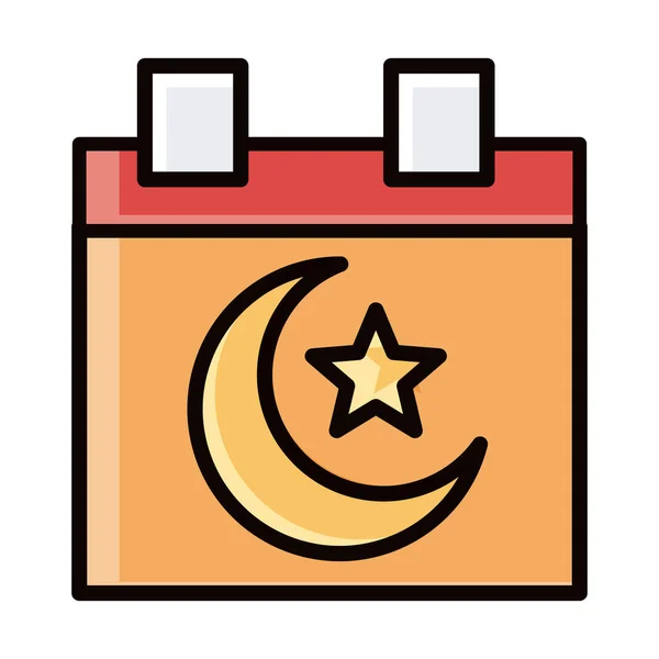 Muslimischen Kalender eid mubarak islamische religiöse Feier Linie und füllen Symbol — Stockvektor