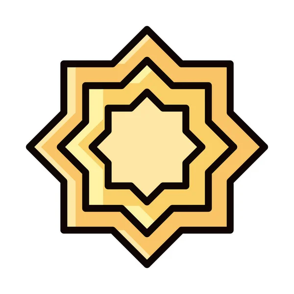 Arabeske Dekoration eid mubarak islamische religiöse Feier Linie und füllen Symbol — Stockvektor