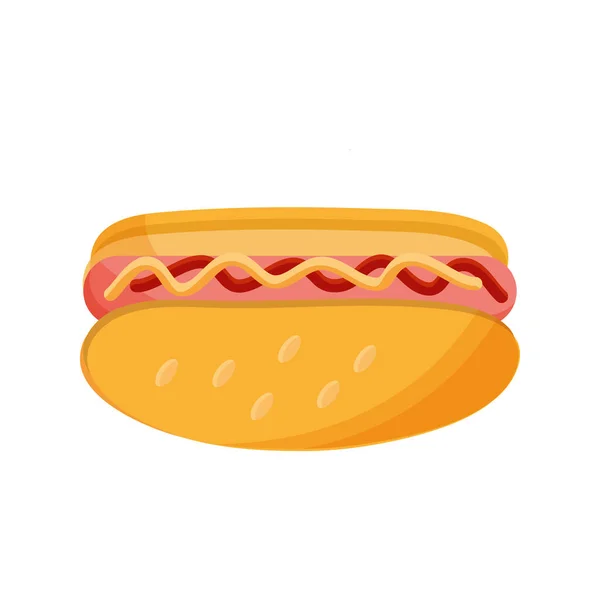 Hot dog étterem menü gyorsétterem lapos stílusú ikon — Stock Vector