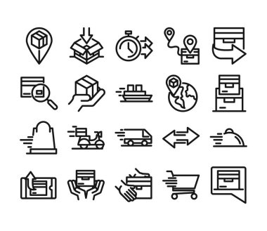 kargo hizmeti lojistik nakliye ticaret simgeleri satır biçimi belirlendi