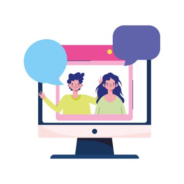 Eğitim çevrimiçi, bilgisayar öğrencileri web sitesi konuşma balonu