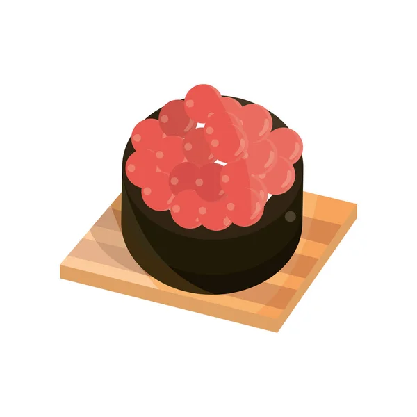 Κόκκινο χαβιάρι ιαπωνική διατροφή τροφίμων επίπεδη στυλ εικονίδιο — Διανυσματικό Αρχείο