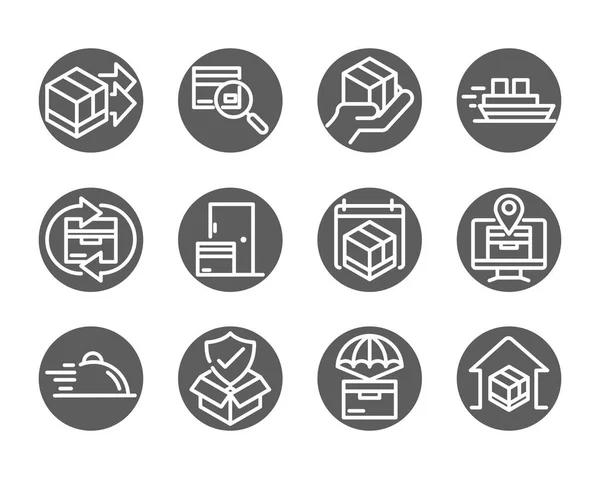 Dodávka nákladní služby logistické lodní obchod ikony nastavit blok styl — Stockový vektor