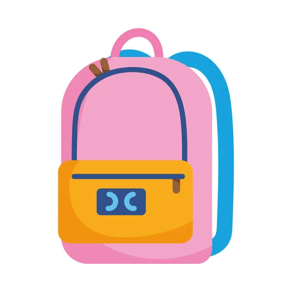 Escuela mochila equipo aislado icono sobre fondo blanco — Vector de stock