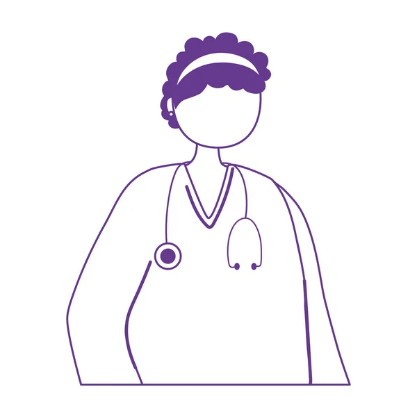 พนักงานพยาบาลหญิง คนงานตัวละคร การแพทย์ การออกแบบโดดเดี่ยว — ภาพเวกเตอร์สต็อก