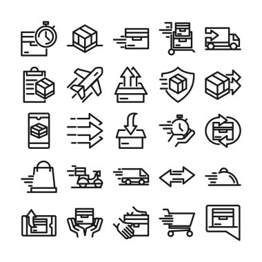 kargo hizmeti lojistik nakliye ticaret simgeleri satır biçimi belirlendi