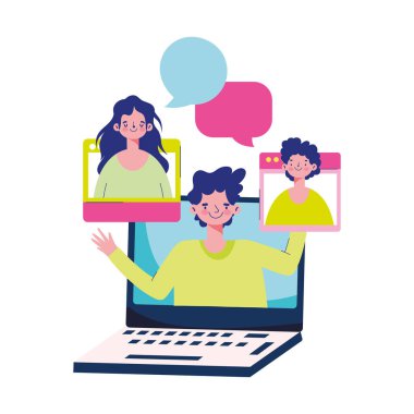 Çevrimiçi eğitim, dizüstü bilgisayar öğrencilerine konuşma dersleri