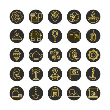 Bayram Mübarek İslam dini kutlamaları geleneksel simgeler düz stil simgesi