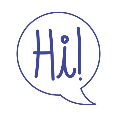 Merhaba konuşma balonu iletişimi izole simge tasarımı