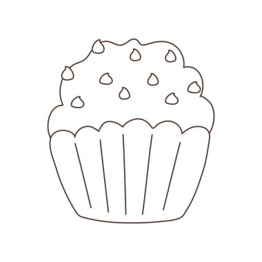 Çikolatalı kek tatlı izole edilmiş ikon beyaz arkaplan tasarımı