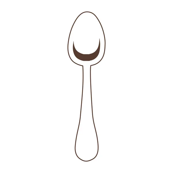 Cuchara cocina utensilio aislado icono blanco fondo lineal diseño — Vector de stock