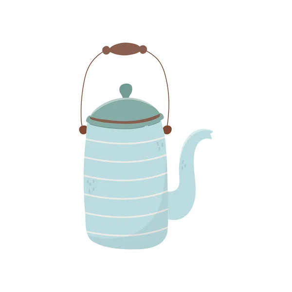 Чайник кофе или чай изолированные значок белый фон — стоковый вектор