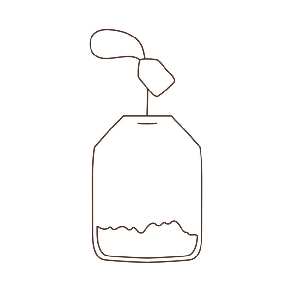 Saco de chá de ervas ícone isolado fundo branco design linear —  Vetores de Stock