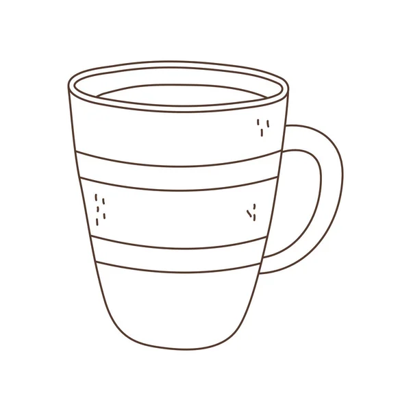 Filiżanka kawy napój izolowane ikona biały tło liniowy projekt — Wektor stockowy