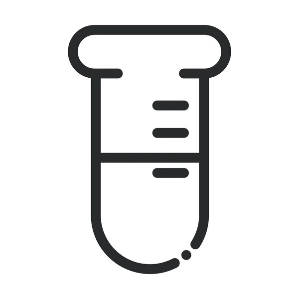 Kimya test tüpü laboratuvar bilimi ve araştırma hattı biçimi simgesi — Stok Vektör